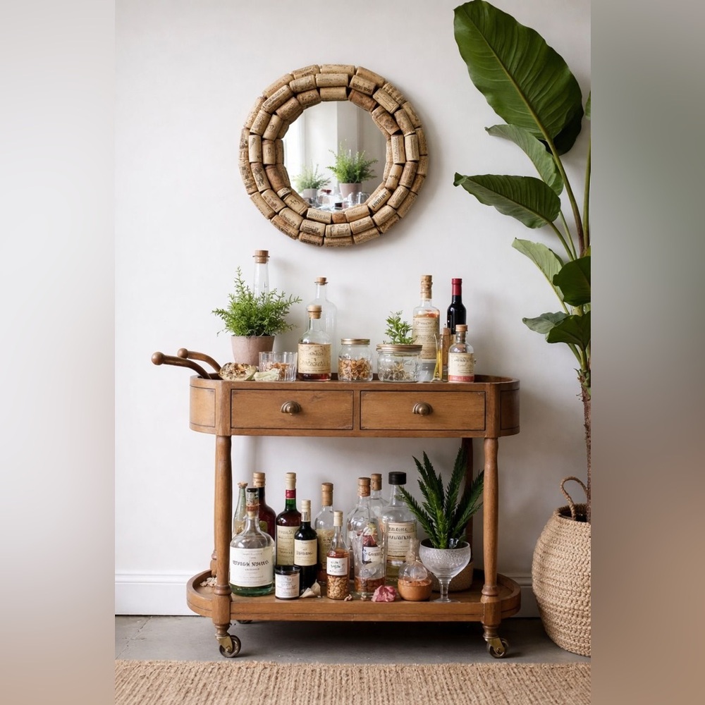 Wine corks wreath + memory board